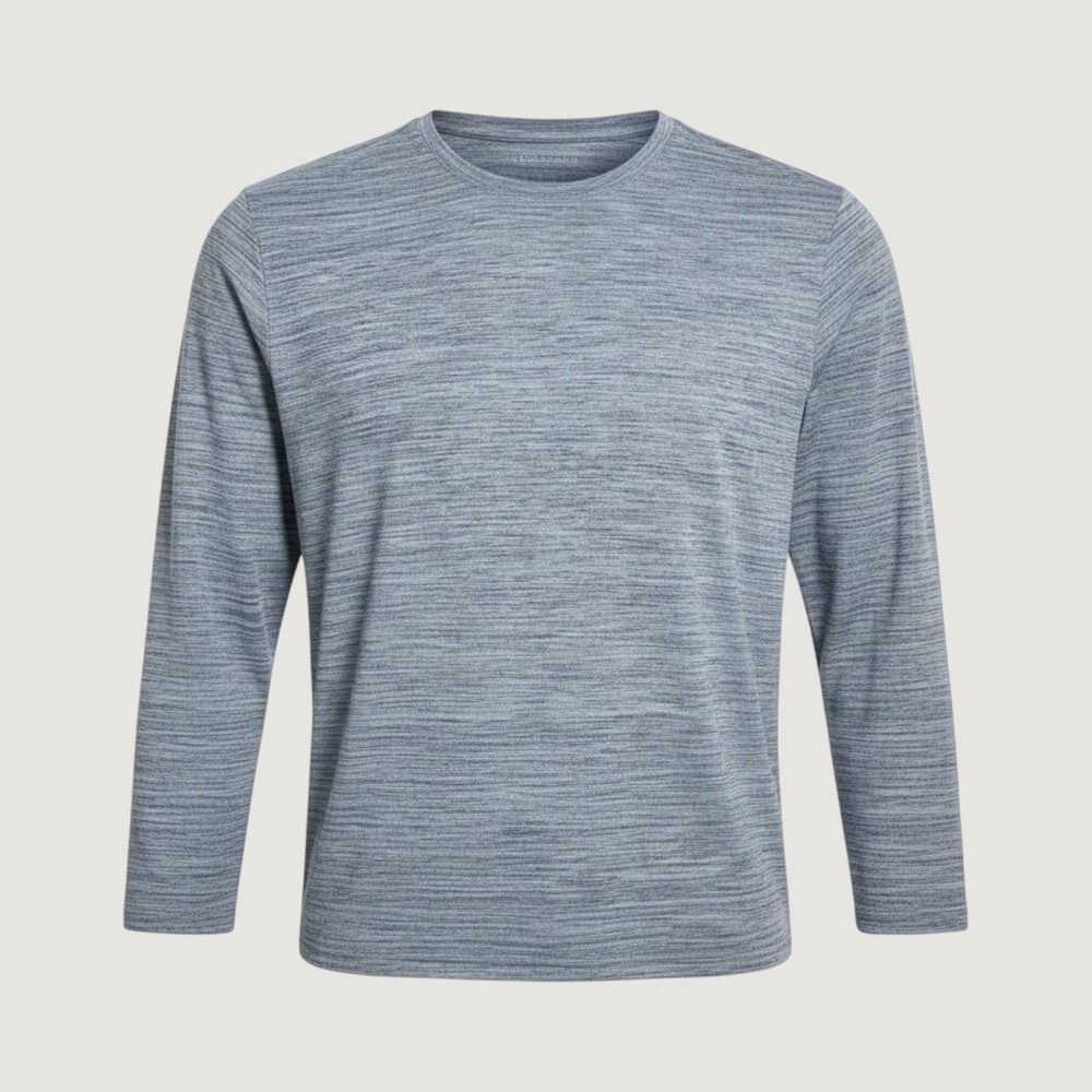 Avalanche Outdoor Supply Co Mens Large Gray Space Dye Long Sleeve Performance T - Picture 1 of 6